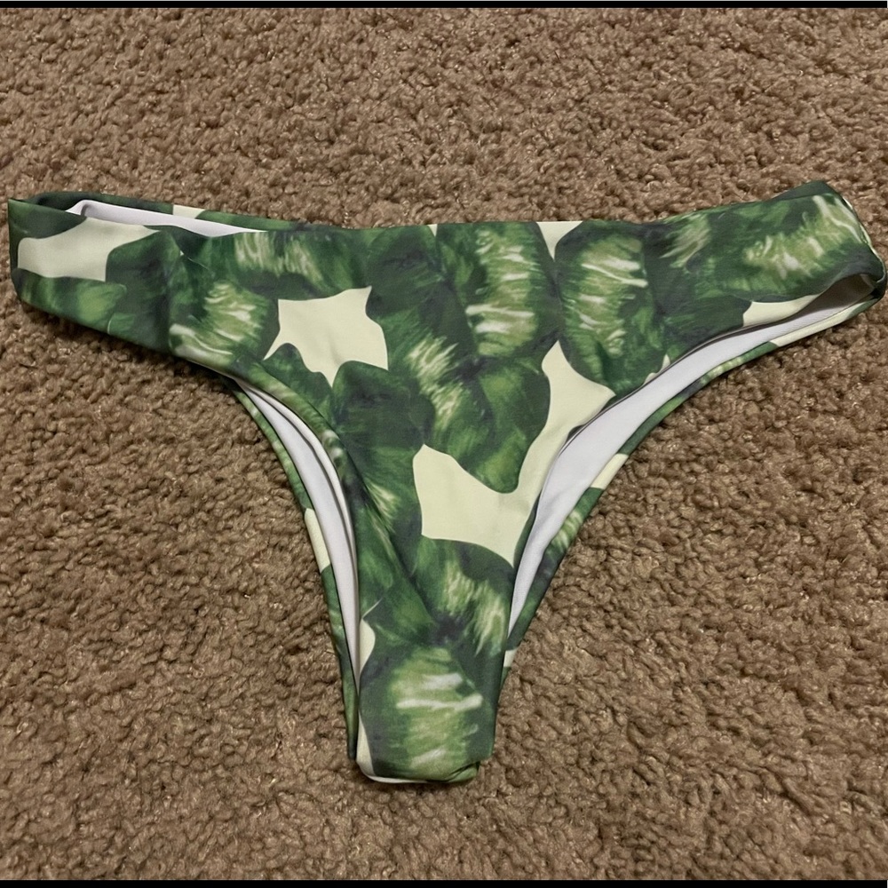 (2/$8) Leaf Bikini Thong Swimsuit Bottoms